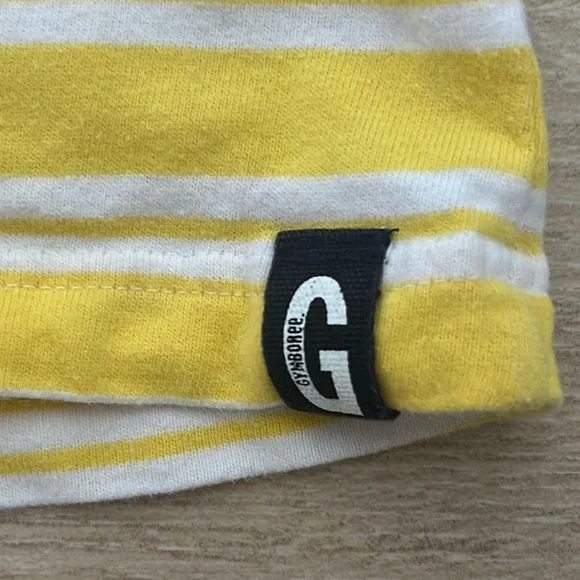 Gymboree Vibrant Yellow and White Striped Short Sleeve Tee with Pocket Boys Sz 6 - Picture 5 of 7